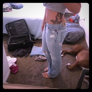 Hollister distressed jeans with rhinestones nwot